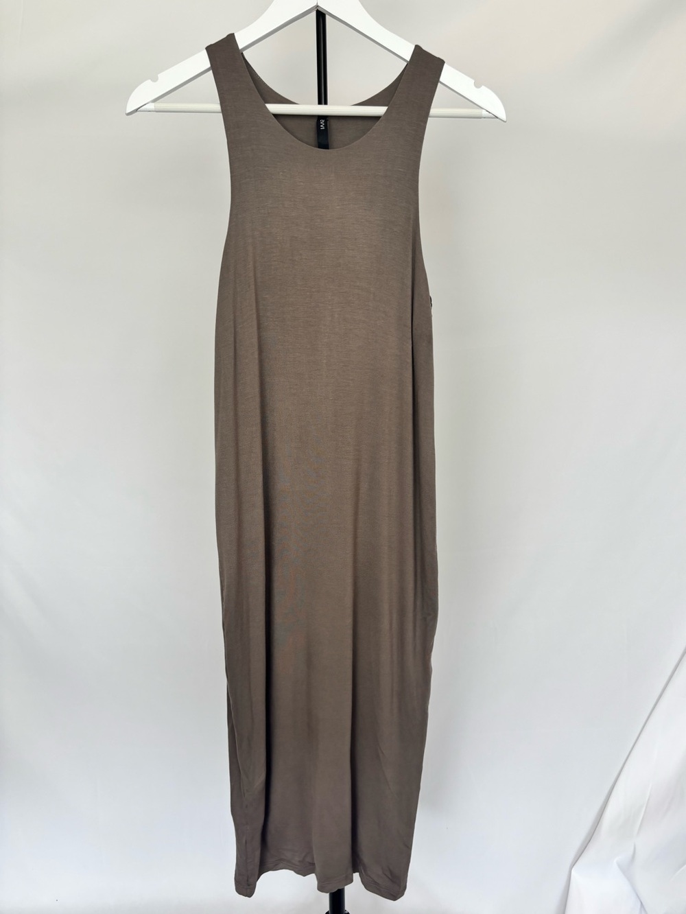 Sleeveless Maxi Tank Dress in Taupe Brown